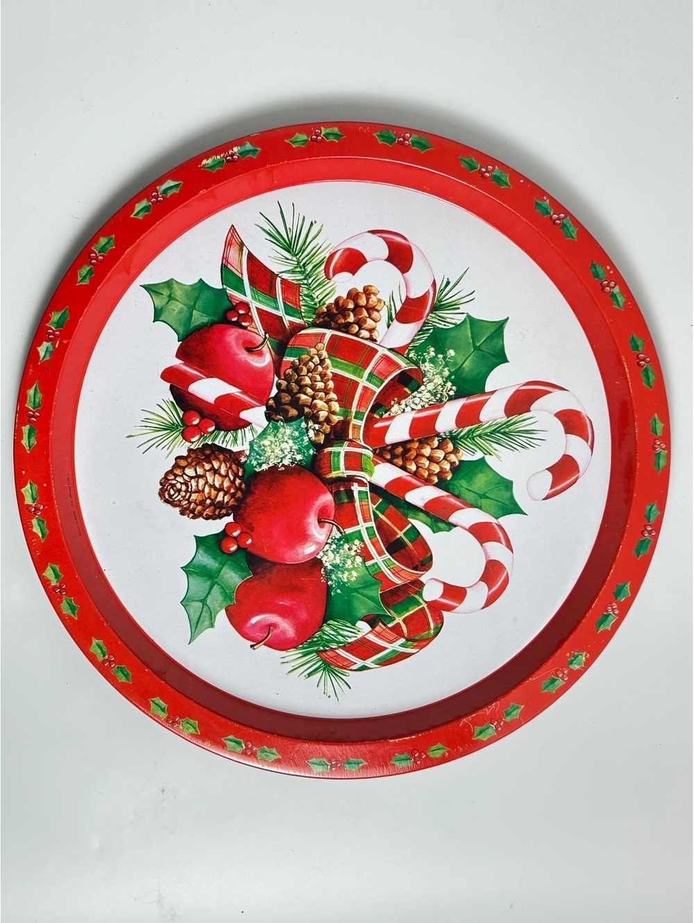 Vintage Metal Christmas Serving Tray
